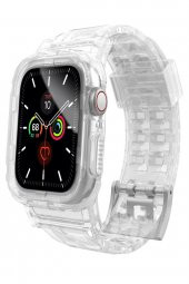 TahTicMer   Apple Watch 40 mm 360 Şeffaf Korumalı Kayış Kordon - 1