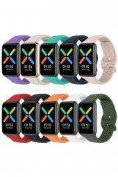 TahTicMer   Oppo Watch Free Kayış Silikon Akıllı Bileklik Spor Kordon - 4
