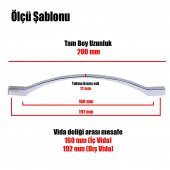 Çekmece Mutfak Dolap Kapak Kulpu Kulbu 160-192 mm Metal Kulp - 3