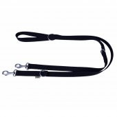 Doggie Dokuma Ayarlanabilir Özellikli Köpek Gezdirme Kayışı M 2x120-200cm Siyah* - 1