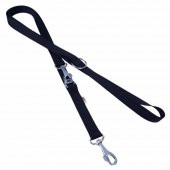 Doggie Dokuma Ayarlanabilir Özellikli Köpek Gezdirme Kayışı M 2x120-200cm Siyah* - 2