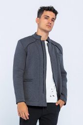 CEKMON Erkek Regular Fit Fermuarlı Cepli Blazer Rahat Spor Ceket - 2