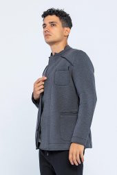CEKMON Erkek Regular Fit Fermuarlı Cepli Blazer Rahat Spor Ceket - 3