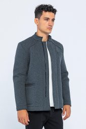 CEKMON Erkek Regular Fit Fermuarlı Cepli Blazer Rahat Spor Ceket - 5
