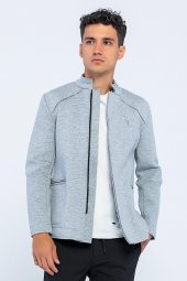 CEKMON Erkek Regular Fit Fermuarlı Cepli Blazer Rahat Spor Ceket - 6