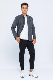 CEKMON Erkek Regular Fit Fermuarlı Cepli Blazer Rahat Spor Ceket - 10