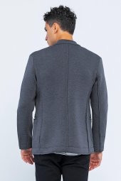 CEKMON Erkek Regular Fit Fermuarlı Cepli Blazer Rahat Spor Ceket - 12