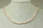 Pembe Kuvars Taşı Kolye 6mm (Klipsli) - 1