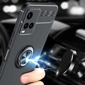 Vivo Y21S Kılıf Zore Ravel Yüzüklü Silikon Kılıf - 11