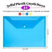 A4 Çıtçıtlı Sarı Şeffaf Renkli Zarf Dosya 1 Adet Artlantis Çıt Çıtlı Dosya 1 Adet - 6