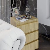 Emre Üç Çekmeceli Modern Komodin - Meşe k1 thumbnail 1