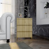 Emre Üç Çekmeceli Modern Komodin - Meşe k1 thumbnail 3