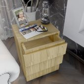 Emre Üç Çekmeceli Modern Komodin - Meşe k1 thumbnail 4