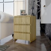 Emre Üç Çekmeceli Modern Komodin - Meşe k1 thumbnail 5