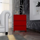Ünüvar Konsept Emre ÜÇ Çekmeceli Modern Komodin Kırmızı k1 thumbnail 4