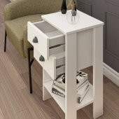 Ünüvar Konsept Retro Komodin Beyaz Antrasit Kulp thumbnail 3