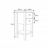 Ünüvar Konsept Retro Komodin Beyaz Antrasit Kulp thumbnail 7