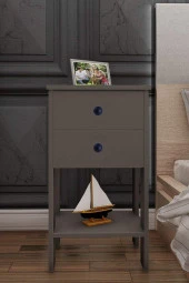 Retro Komodin Antrasit - Nokta Kulp thumbnail 1