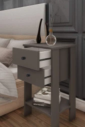 Retro Komodin Antrasit - Nokta Kulp thumbnail 3