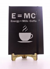 Lastikli Çizgisiz Sert Kapak Emc2 Defter - 1
