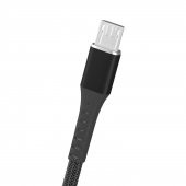 FitPlus Strong ST-111 Micro USB Data/Şarj Kablosu 3A 1mt Örgü - Siyah - 3