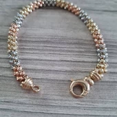 İtaly 14K Dorika Altın Bileklik Tricolor 7 mm thumbnail 4