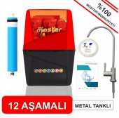 Master 12 Aşamalı Pompalı Standart Membranlı Siyah Kırmızı Kapalı Kasa Su Arıtma Cihazı(MST-0004) - 1