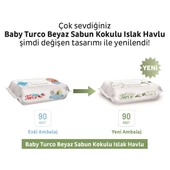 Baby Turco Beyaz Sabun Kokulu 90 Yaprak 12'li Paket Islak Mendil - 4