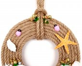 Deniz Kabuklu Deniz Yıldızlı Pembe Uğur Böcekli Halat İpli Kapı Ve Duvar Süsü thumbnail 2