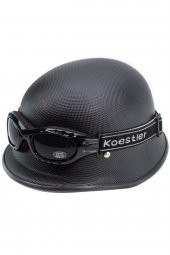 Uv 400 Korumalı Gözlüklü Yarım Açık Nazi Model Motosiklet Kask Siyah Miğfer Motor Kaskı - 1