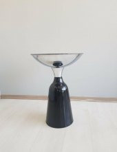 Olympos Dekoratif Parlak Siyah Model Krom Sehpa 50 ve 55 cm - 4