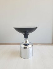 Olympos Dekoratif Parlak Siyah Model Krom Sehpa 50 ve 55 cm - 5