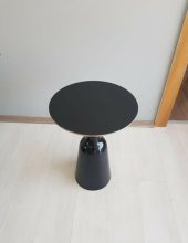 Olympos Dekoratif Parlak Siyah Model Krom Sehpa 50 ve 55 cm - 6