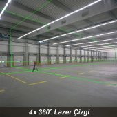 KOBB KBL35G Profesyonel Li-ion Şarjlı 4X360⁰ Otomatik Hizalamalı Yeşil Çapraz Çizgi Lazer Distomat+Uzaktan Kumanda - 3