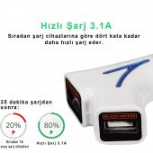 Black&Decker PIUSB2BE 3.1 Amper Çift Çıkışlı USB Araç Şarj Cihazı - 3