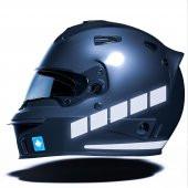 Şerit Tasarımlı Reflektif Gri Motosiklet Kask Sticker Çınar Extreme - 3