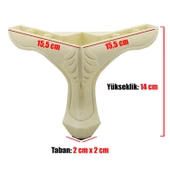 Lukens Desenli Mobilya Kanepe Koltuk TV Ünitesi Ayağı 14 cm Krem Baza Ayakları thumbnail 5