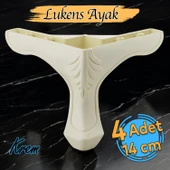 Lukens Desenli Mobilya Kanepe Koltuk TV Ünitesi Ayağı 14 cm Krem Baza Ayakları (4 ADET) - 1
