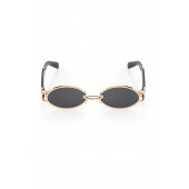 Modalucci Vintage Oval Kadın Güneş Gözlüğü Gold Siyah OVL thumbnail 3