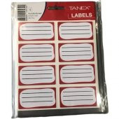 Tanex Okul Etiketi Kırmızı Bordürlü – (64*35 Mm 40 Adet) - 1