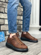 BA0547 BOA Kalın Yüksek Taban Taba Siyah Bağcıklı Spor Erkek Ayakkabı - 1