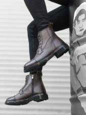 BA0185 İçi Dışı Hakiki Deri Kahve  Erkek Postal Bot - 2