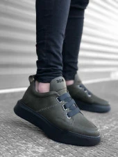 BA0160 Bantlı Erkek Yüksek Taban Haki Spor Ayakkabı - 2