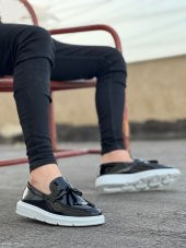 BA0005 Bağcıksız Yüksek Taban Klasik Rugan Kemerli Püsküllü Corcik Erkek Ayakkabı thumbnail 2