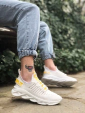 BA0602 Phantom Yüksek Taban Tarz Sneakers Beyaz Erkek Spor Ayakkabısı - 2