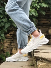 BA0602 Phantom Yüksek Taban Tarz Sneakers Beyaz Erkek Spor Ayakkabısı - 4