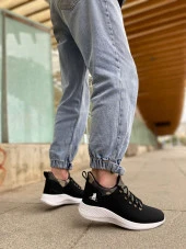 BA0601 Bağcıklı Rahat Yüksek Taban Siyah Kamuflaj Casual Erkek Spor Ayakkabı - 2