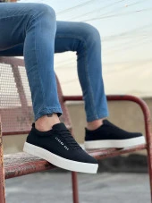 BA0104 Bağcıklı  Nubuk Spor Klasik Siyah Erkek Ayakkabı - 1
