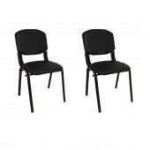 Form Ofis ve Toplantı Sandalyesi (2 Adet) - Siyah - 1