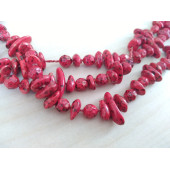 ÜÇ SIRALI KIRMIZI BUNCUKLU BAYAN KOLYESİ, ÜÇLÜ KIRMIZI BONCUK KOLYE - ÜÇLÜ KIRMIZI KOLYE - 1